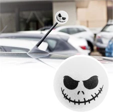 Halloween Skull Spooky Smile Car Antenna Toppers White 