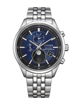 Citizen Eco-Drive BY1030-50L Solar Funk Herrenuhr Mondphase Dunkelblau Saphir