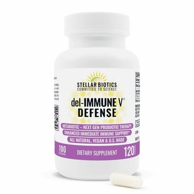 Stellar Biotics - del-Immune V  Defense 100mg, 120 Caps - Ships Next Day!