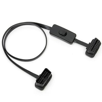 OBD2 16 Pin Male To Female Extension Cable Diagnostic Tool With Power Switch