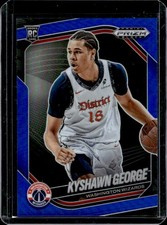 2024-25 Panini Prizm Black Kyshawn George RC Blue Prizm Rookie #/199 Wizards