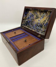 Antique Victorian19th C.Walnut Jewellery Box ,inlaid  cross-banded edgings