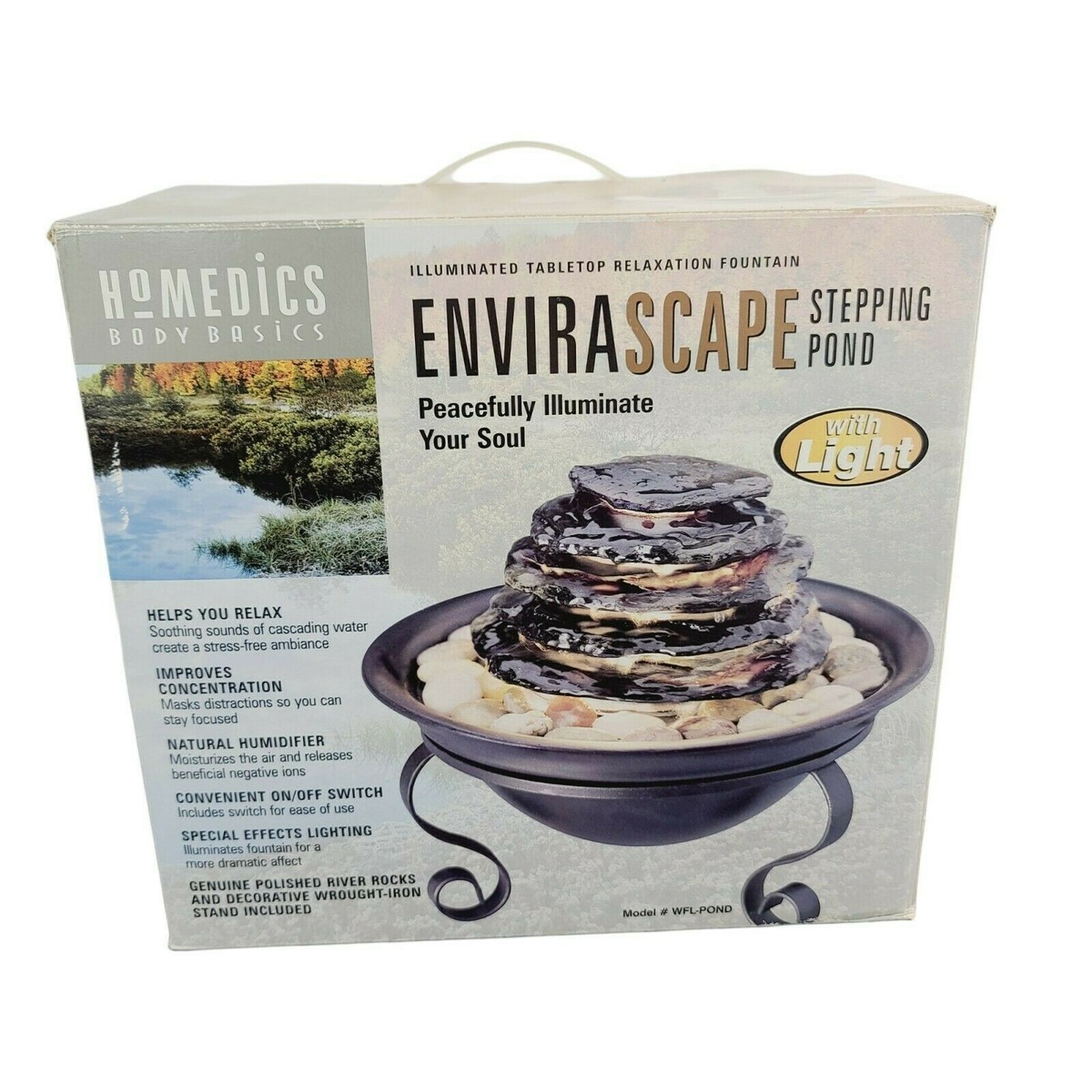 Homedics Envirascape Stepping Pond WFL-POND Illuminated