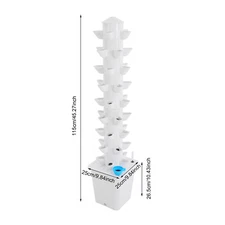 Hydroponic Growing Kit w/ Power Adapter 9 Tier Vertical Growing Kit Floor Mount