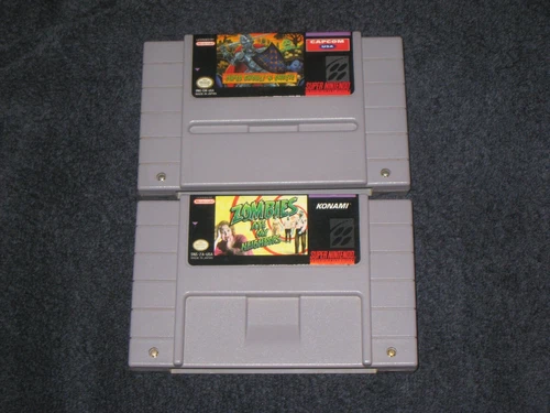 Zombies/Neighbors + Ghouls N Ghosts for SNES .Authentic. Clean/Tested Nintendo