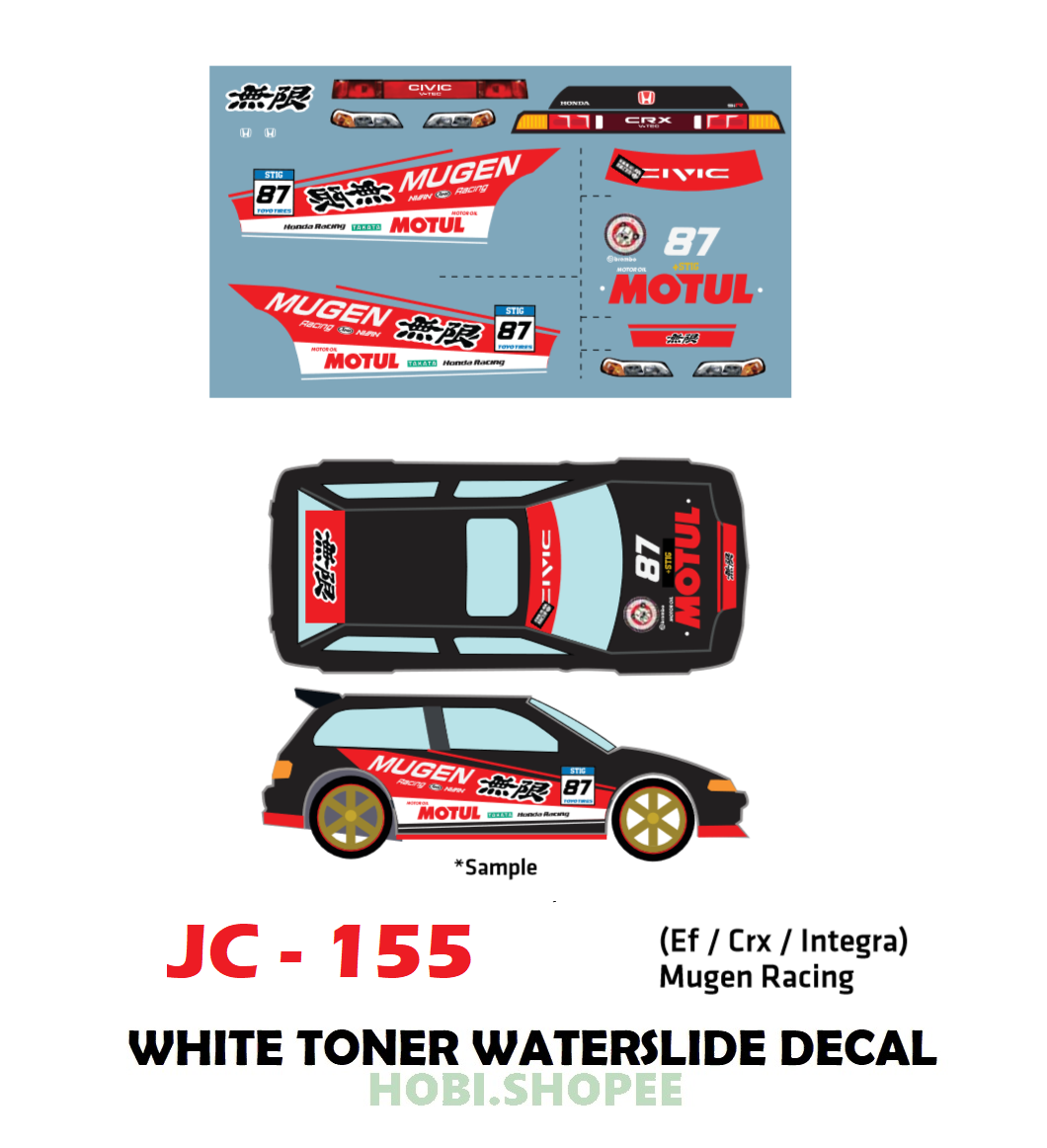 JC-9155 White Toner Waterslide Decals M_RACING For Custom 1:64 Hot