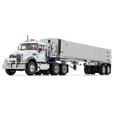 First Gear 1/50 Scale Diecast Collectible White/Chrome Mack Granite MP and Ea...