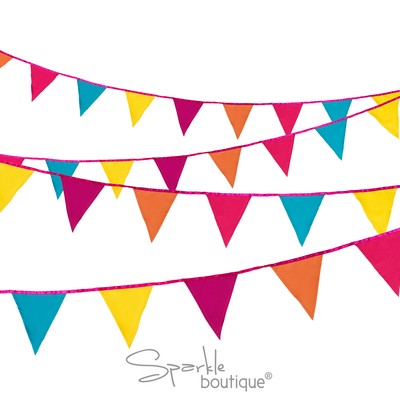 Banderines De Tela Floral Fiesta-Jardín De Verano Fiesta//BBQ//Luau Decoración//Garland