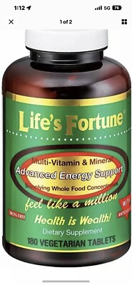 Life's Fortune Multi Vitamin Mineral Natural Energy 180 Tabs Free Fast  Shipping