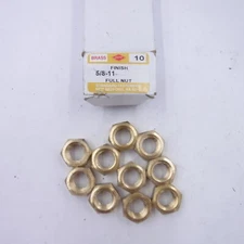 10 Pack 5/8-11 Finished Hex Nuts Full Size Solid Brass