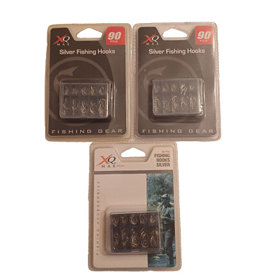XQ Max 270 Pcs Fishing Hooks Silver 10 Different Sizes New In Blister