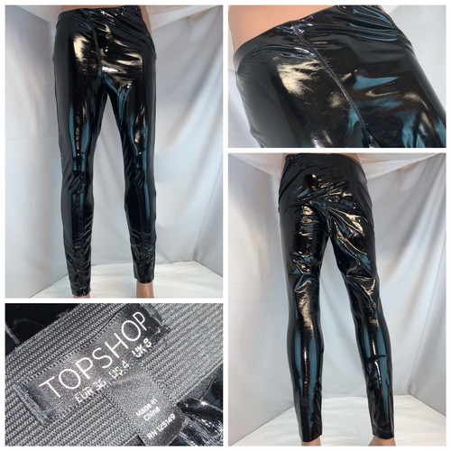 Topshop Faux Leather Pants Sz 4 Black 