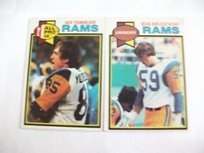  (2)1979 TOPPS RAMS:JACK YOUNGBLOOD ALL-PRO # 180&BOB BRUDZINSKI #527 FOOTBALL 