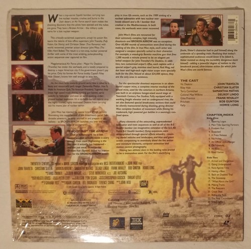 Broken Arrow (1996, Widescreen) Travolta Slater Laser Disc Videodisc - Picture 2 of 2