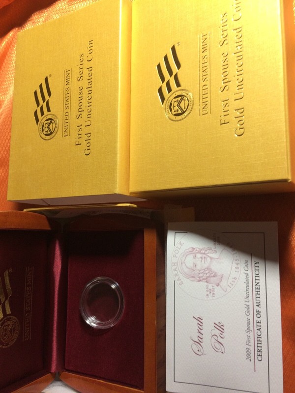 2009-W Unc $10 Gold Margaret Taylor First Spouse Box OGP & COA (X-37) NO Coins