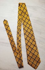 Brooks Brothers Yellow & Blue Necktie 100% Silk - Woven in England/Made in USA