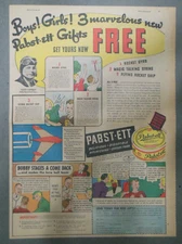 Pabst-ett Cheese Spread Ad: Boys & Girls Premiums ! 1930's Size: 11 x 15 inches