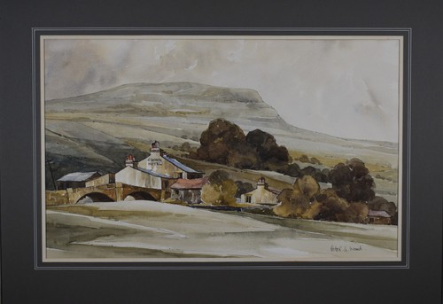 Penyghent from Horton in Ribblesdale. Watercolour by Peter G Wood, MSIA, c1970 - Picture 2 of 10