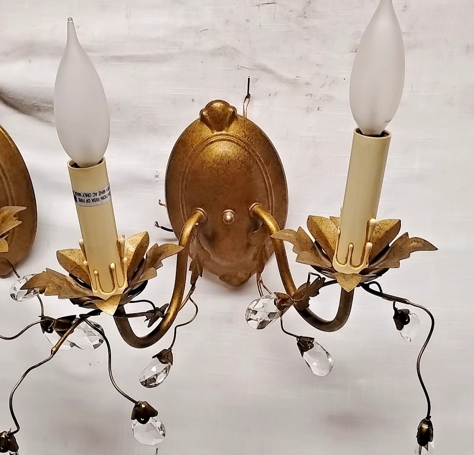 Maxim Lighting Elegante 2 灯伊特鲁里亚金壁灯壁挂 2 件 14 x 10 — 第 3/4 张图片