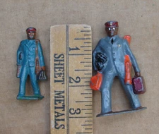 2 Black Redcap Railroad Porters Barclay Manoil Vintage Railway Train