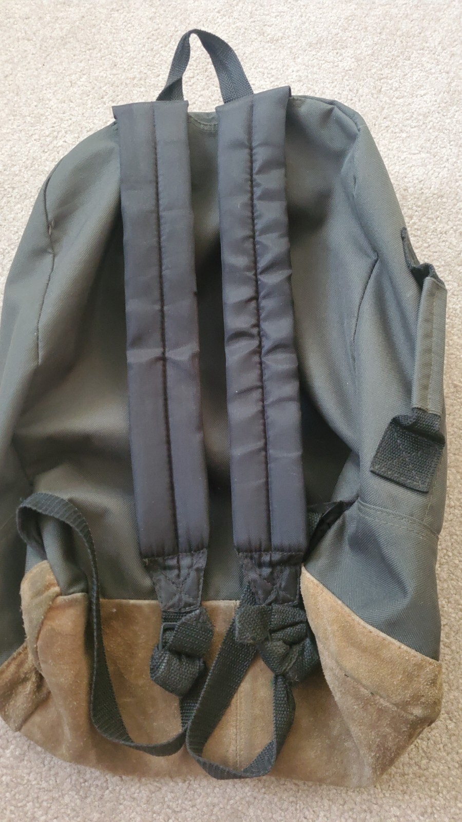 Eastsport Vintage backpack. 1990s, Green and leather Gem