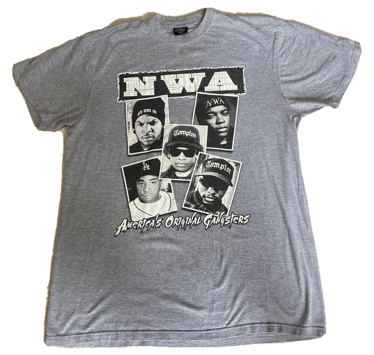 NWA America’s Original Gangsters By Flying Horse TShirt Mens 5XL Gray