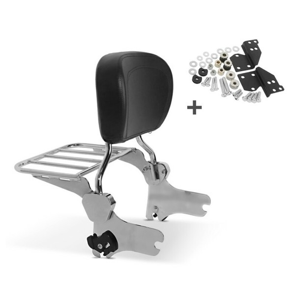 Sissy Bar + GepäCkträGer + Docking-Kit FüR Harley Davidson Road King Classic 98--image