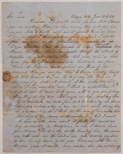 [OREGON] Original Letter Written by a Forty-Niner from Cayuga County (NY). 1850