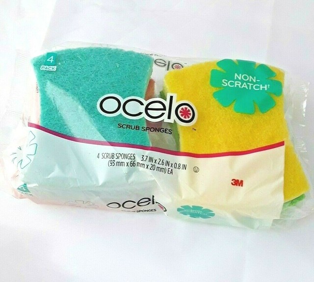 Ocelo No Scratch Scrub Sponge Cleaning Dish Kitchen Pad 2 Count 4 Each