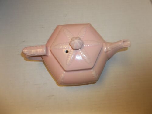 Tetera rosa Art Deco diseño estrella de mar helecho pasillo vintage - Imagen 2 de 5