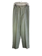 NOS Vintage 90s Womens 10 Linen Pleated High Rise Trouser Dress Pants Lagenlook
