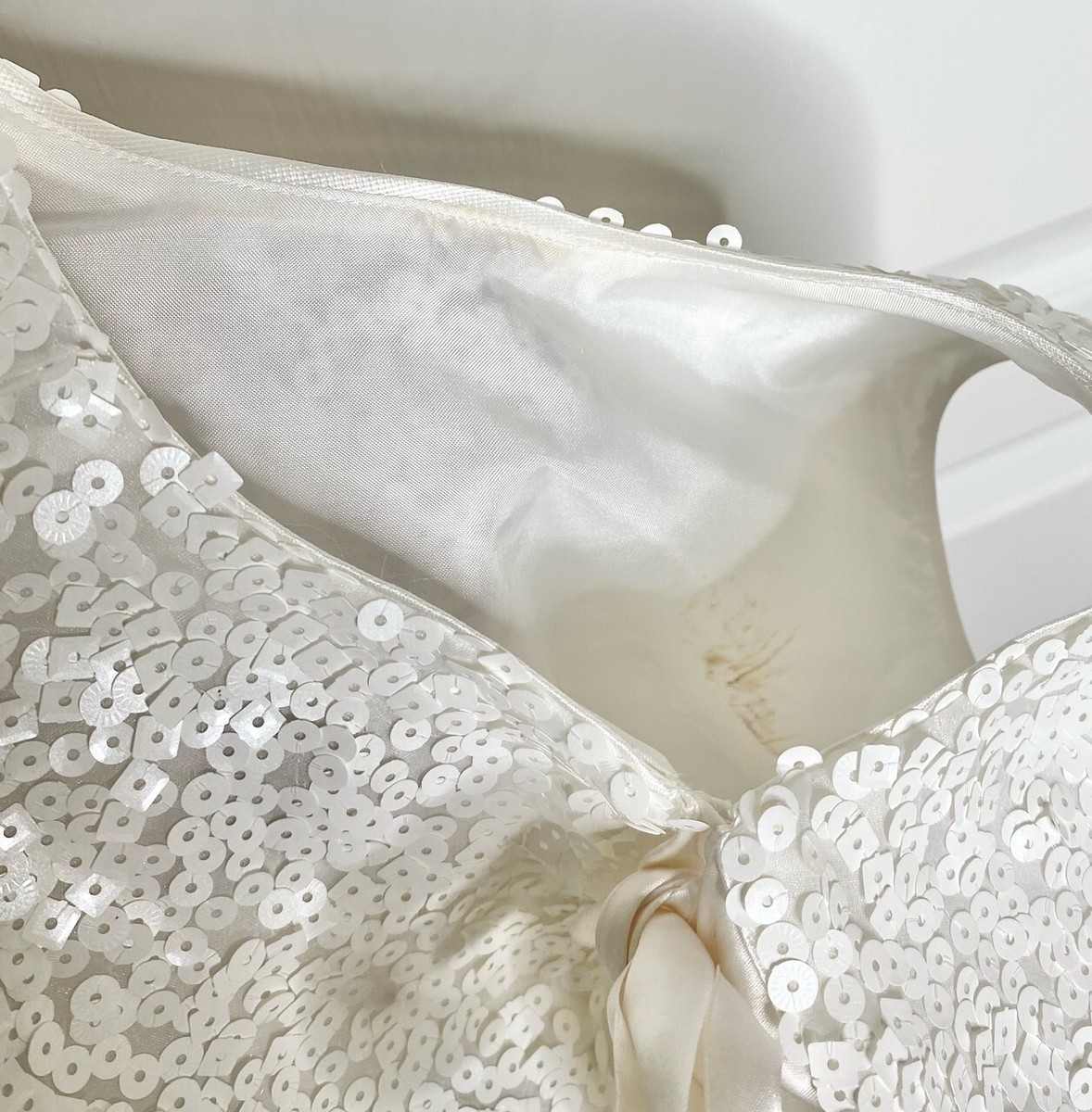 kate spade white sequin dress KATE SPADE White Sequin Embellished Fit Flare Tokyo Dress 0 = XS Bridal Shower