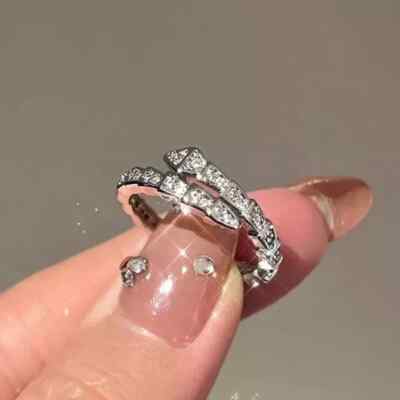 2Ctw Round Cut Simulated Diamond Snake Wedding Band Ring 14k White Gold Plated