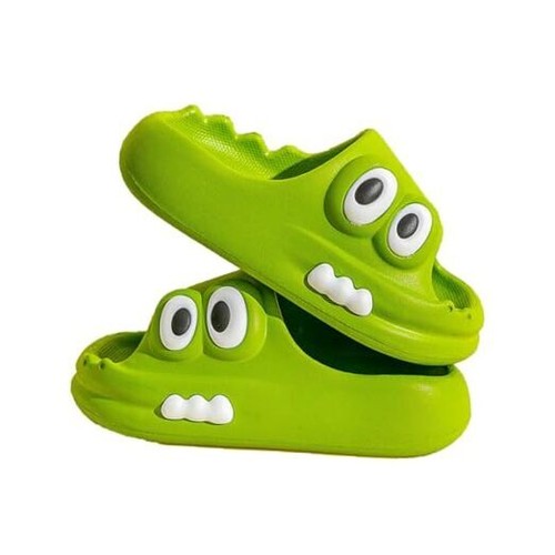 Kids House Slippers Boys Girls Cute Cartoon Animal Non 1-13 Big Kid Grass Green
