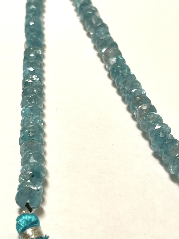 "Cuentas facetadas rondelle de piedras preciosas apatita cielo natural 6,5-7 mm 8"" hilo" Foto 2 de 2