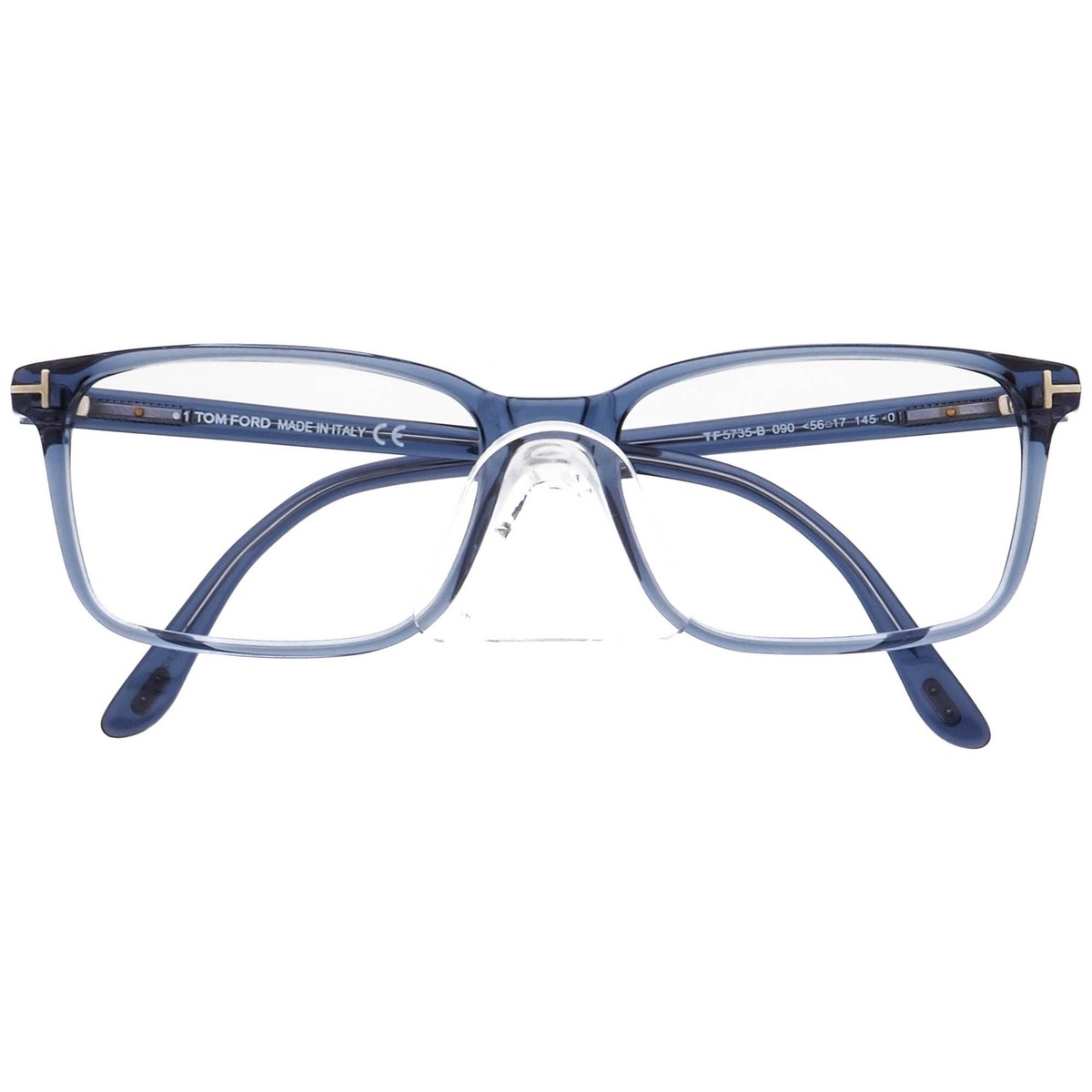 Tom Ford Eyeglasses TF5735-B 090 Transparent Blue Square Tom Ford Eyeglasses TF5735-B 090 Transparent Blue Square