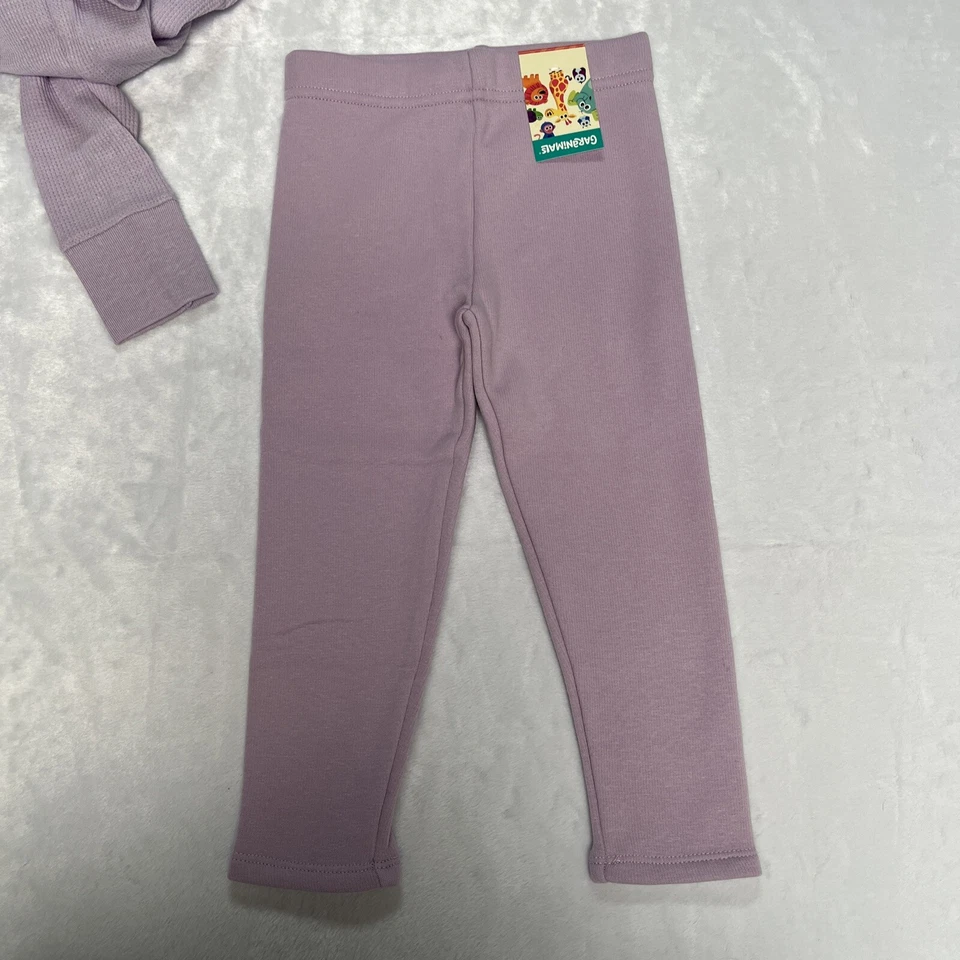 Garanimals Toddler Girls 2 Pc Set 2T Thermal Top Fleece Pants Light Purple - Image 4 of 4