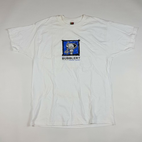 Vintage Wasserbrunnen Bubbler Herren Größe XL weiß kurzärmelig Grafik T-Shirt - Bild 2 von 10