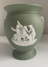 Wedgwood Jasperware Jasper Ware Vase Pegasus Green