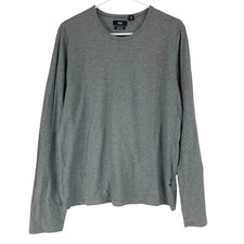 Boss Hugo Boss Regular Fit Pima Cotton Grey Herringbone Pullover Long Sleeve Top