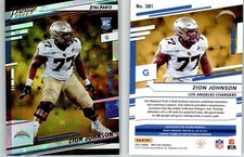 Zion Johnson 2022 Prestige Xtra Points Astral 381 RC Rookie Los Angeles Chargers