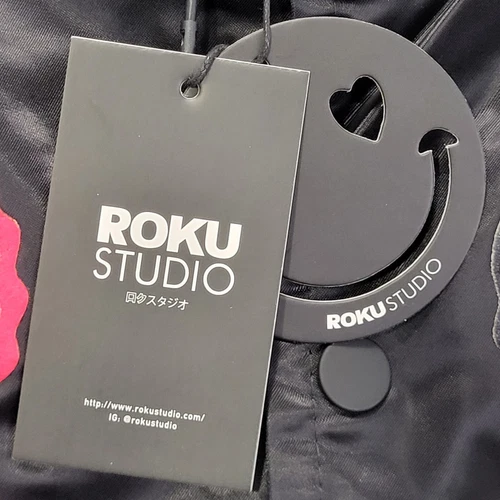 Roku Studio 'Ice Scream' Black Satin Bomber Jacket Sz 3XL/2XL Runs Smaller  image 3