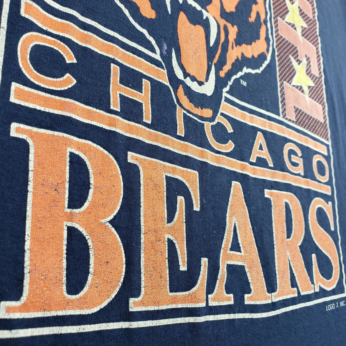 Vintage 80s Logo 7 Chicago Bears NFL Single Stitch Paper