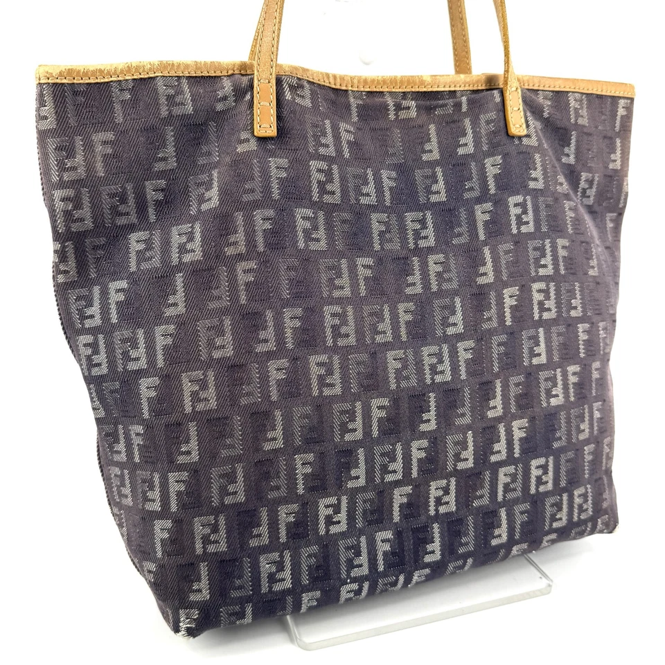 Bolso de Mano FENDI Zucchino Denim Lona Auténtico F05-0138 Foto 4 de 4