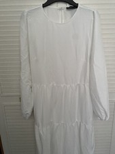 Women White Long  Sleeve Dress