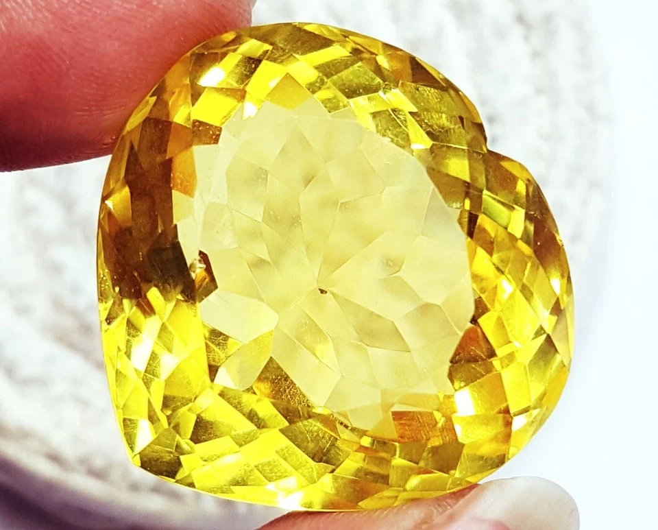 Piedra preciosa suelta certificada 97,10+ quilates con forma de corazón de topacio amarillo brasileño ~ regalo gratis Foto 2 de 4