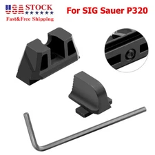 Pair Suppressor Stainless Steel Front & Rear Sights For SIG Sauer P320 For RMR