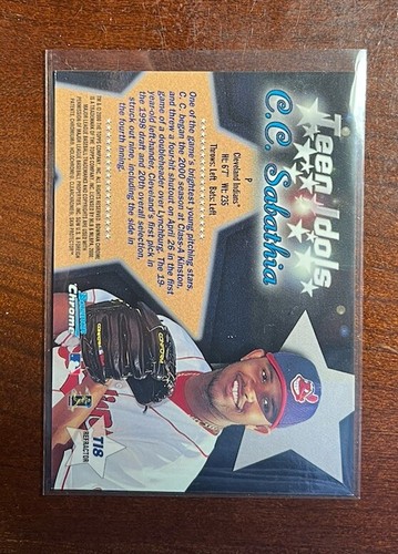 2000 Bowman Chrome C.C. Sabathia Teen Idol Rookie🔥REFRACTOR🌈MINT💎Rare⭐️1:160 - Picture 2 of 2