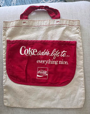Coca-Cola "Adds Life To Everything Nice" Red/Beige Canvas Tote Bag