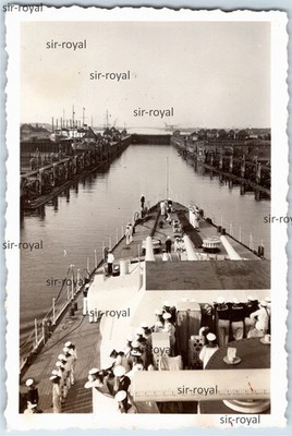 Panzerschiff Admiral Scheer vor Schleuse - Kiel Holtenau ? - WK2 Foto 6x9cm